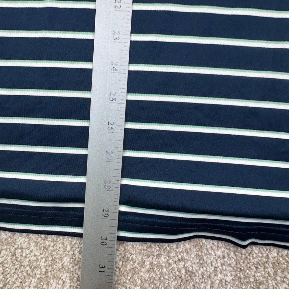 Under Armour Blue White Green Striped Polo Shirt Mens Size 2XL Heatgear - Picture 9 of 10
